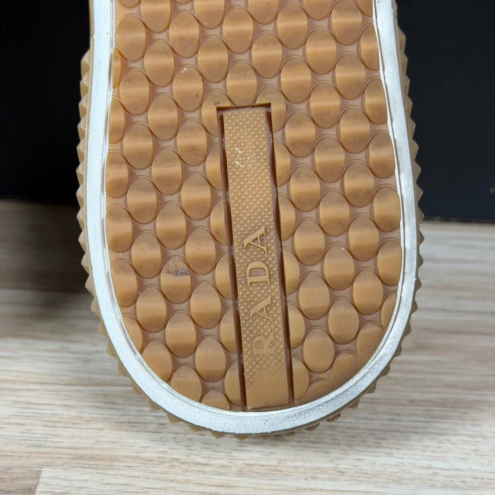 Prada Stratus Shoes Mens Size 12 US Grey Suede Gum Sole Slip On Sneakers 4D 3168